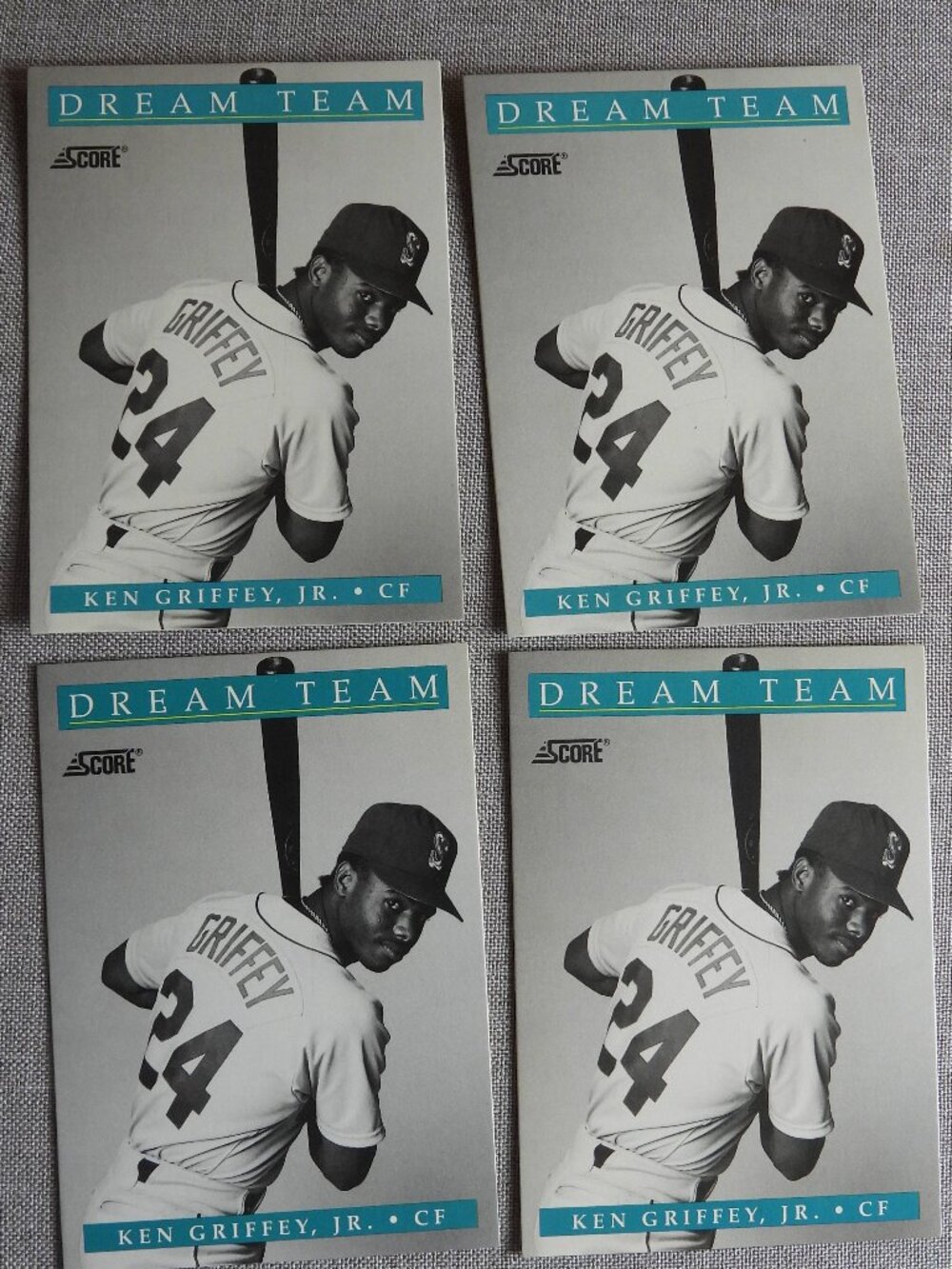4) KEN GRIFFEY, JR FLEER 1991 score baseball cards, Dream Team